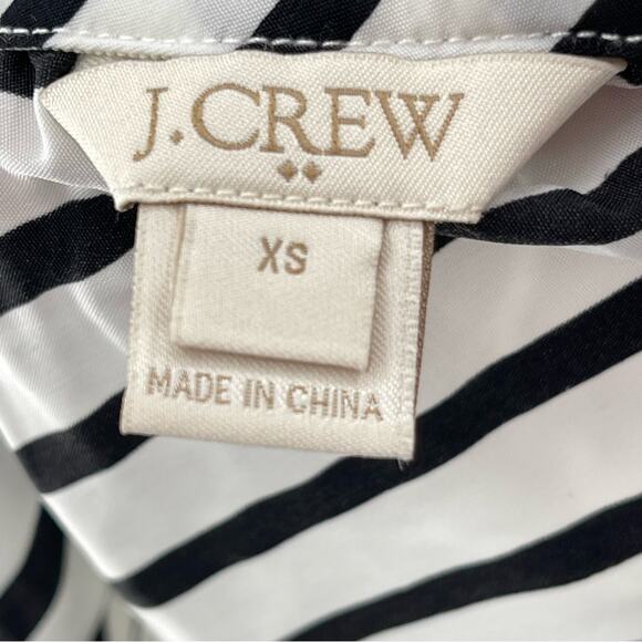 J. Crew Printed Black White Striped Drapey Loose Fit Lightweight Romper Size XS - Picture 9 of 11